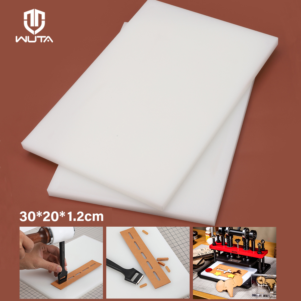 Bar Mat Rubber - WUTA 1pc 革パンチングボード PVC ホワイトカッティングマットスタンピングゴムパンチパッドマレット打撃テーブル DIY